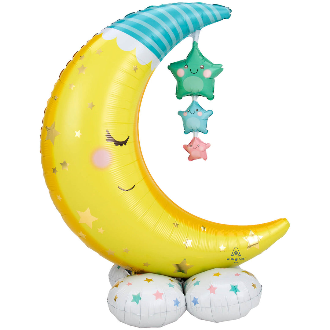 Balloon yellow moon with hat