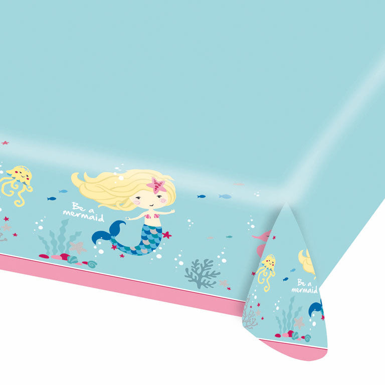 Table decoration mermaid pattern blue