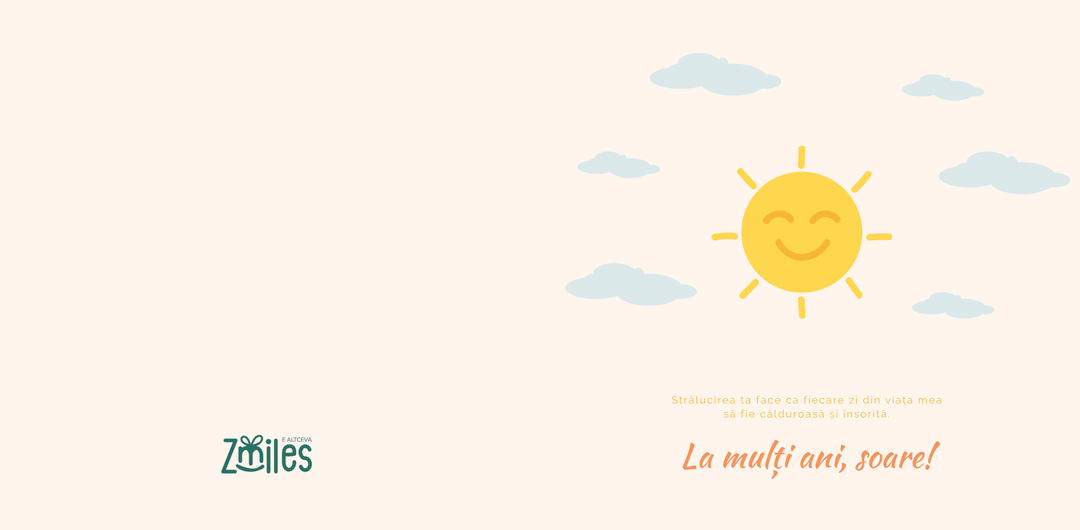 Felicitare aniversara "La multi ani, soare"