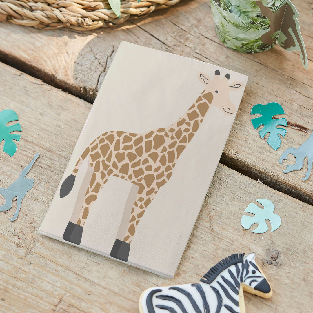 Șervețele de petrecere ecologice din hârtie cu girafă