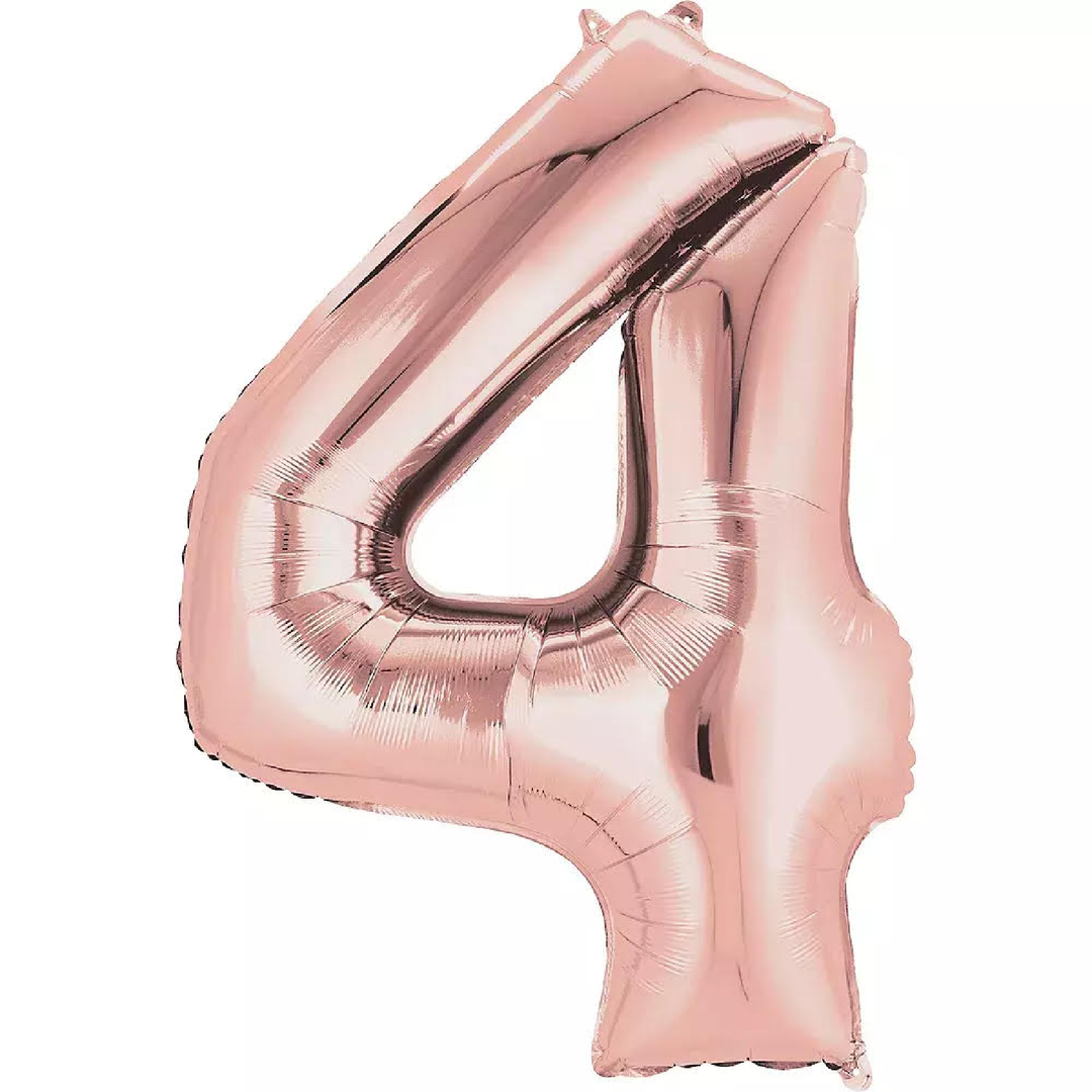 Balon folie cifra 4 roz