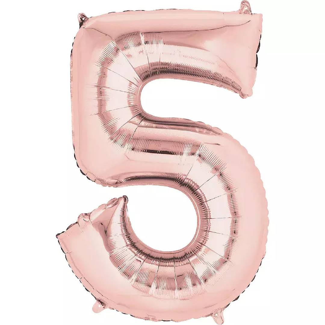 Foil balloon number 5 pink