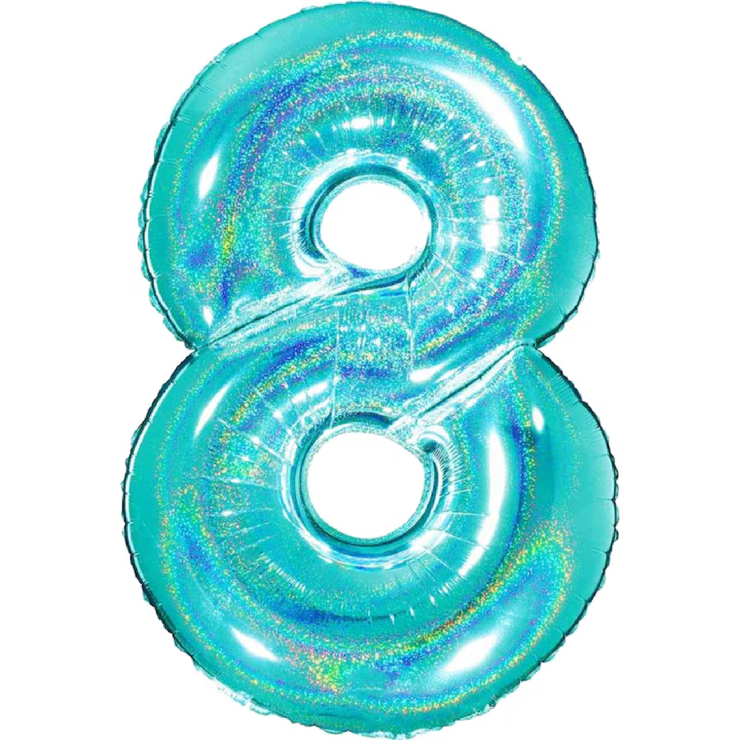 Foil balloon number 8 blue