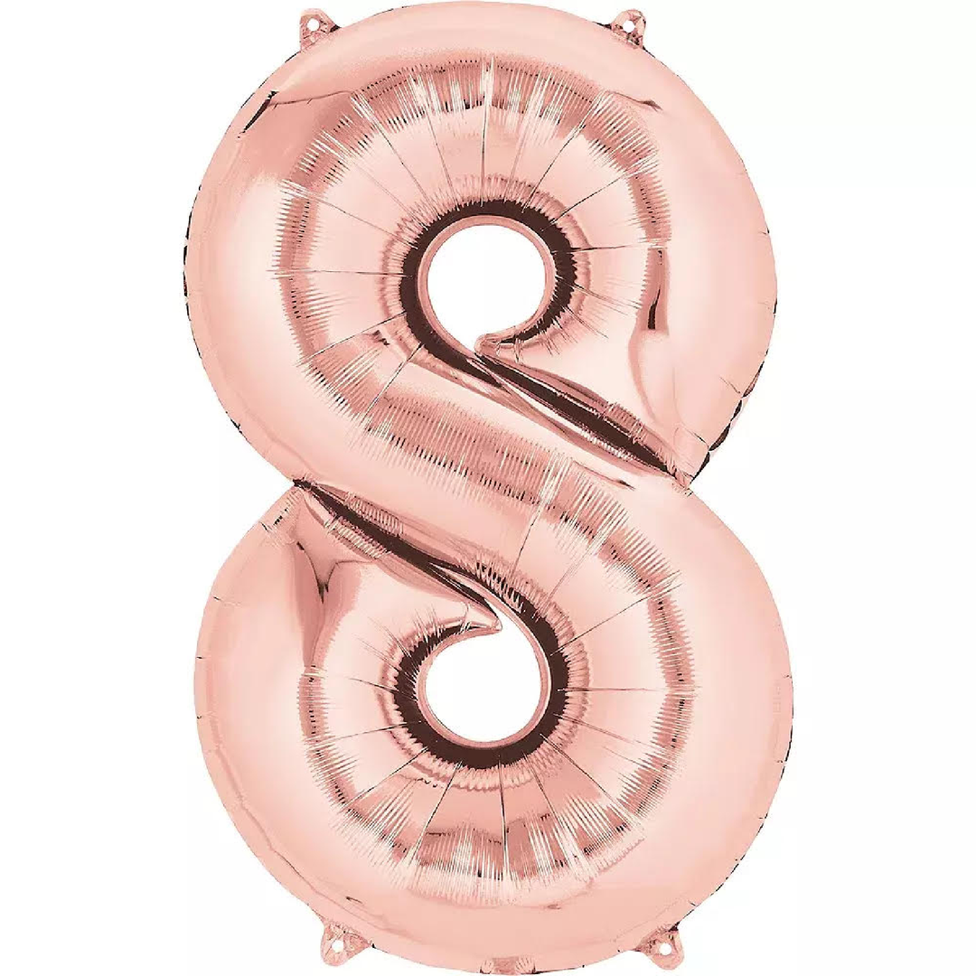 Foil balloon number 8 pink
