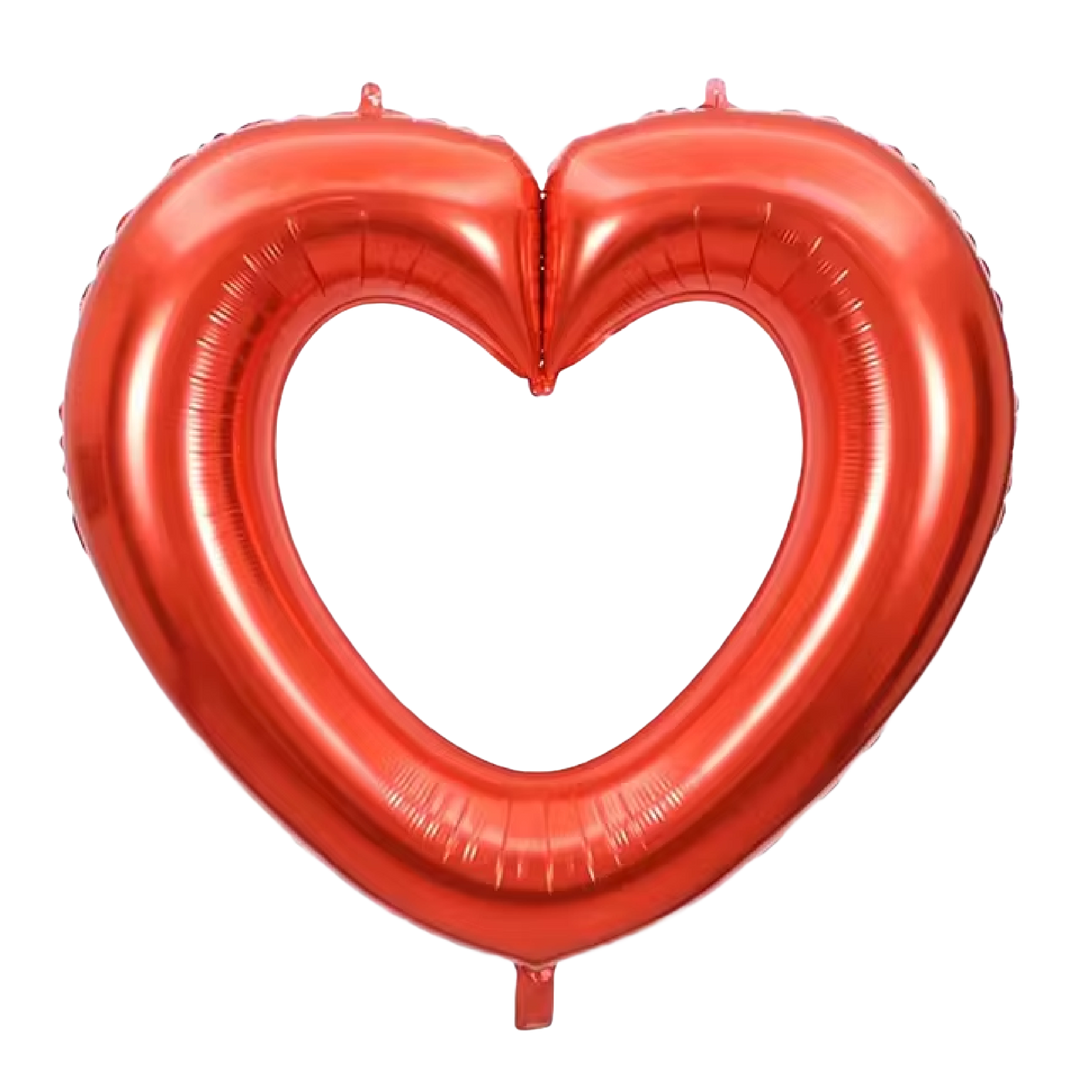 Balon folie inima perforata rosie 100cm