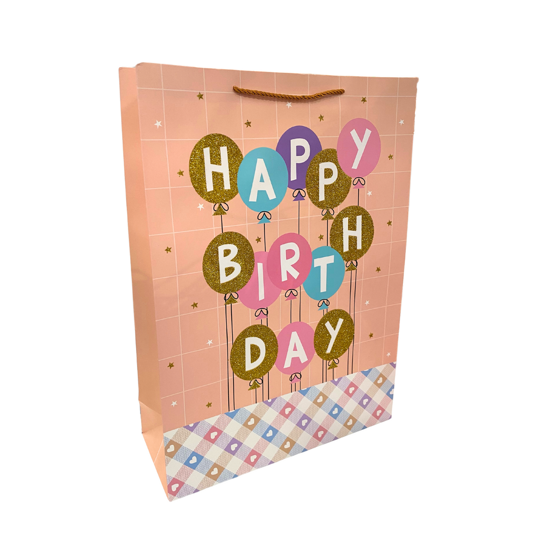 Punga de cadou Happy Birthday portocaliu