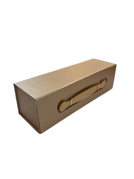 Cutie de cadou montabila auriu simpla de piele 33.5x10.5x10 cm