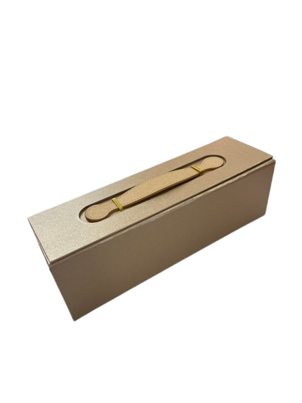 Cutie de cadou montabila auriu simpla de piele 33.5x10.5x10 cm