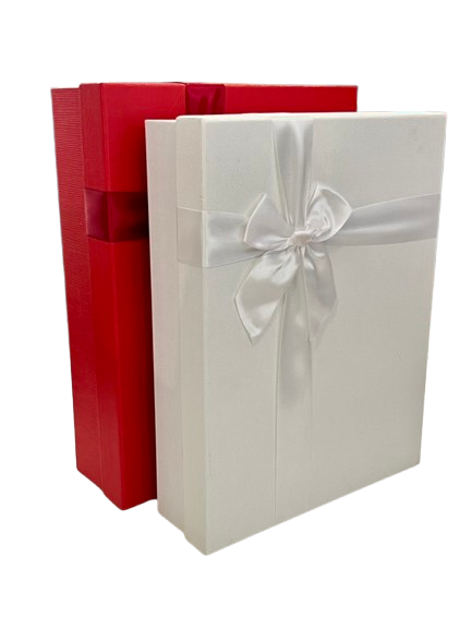 Cutie de cadou dreptunghiulara medie de camasa simpla cu funda