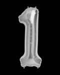 Balon folie cifra 1 argintiu