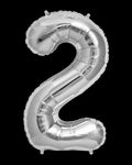 Balon folie cifra 2 argintiu