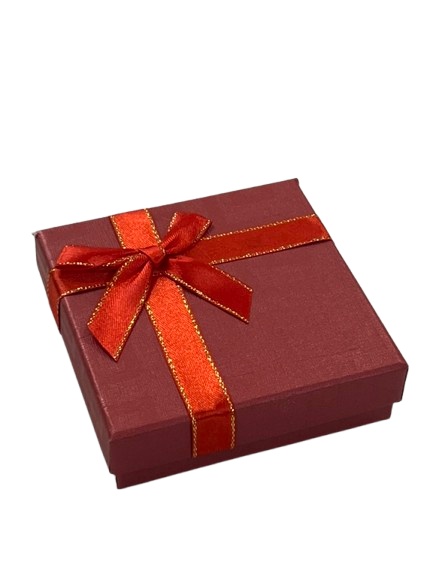 Cutie de bijuterii set patrata inel si cercei 9x9cm