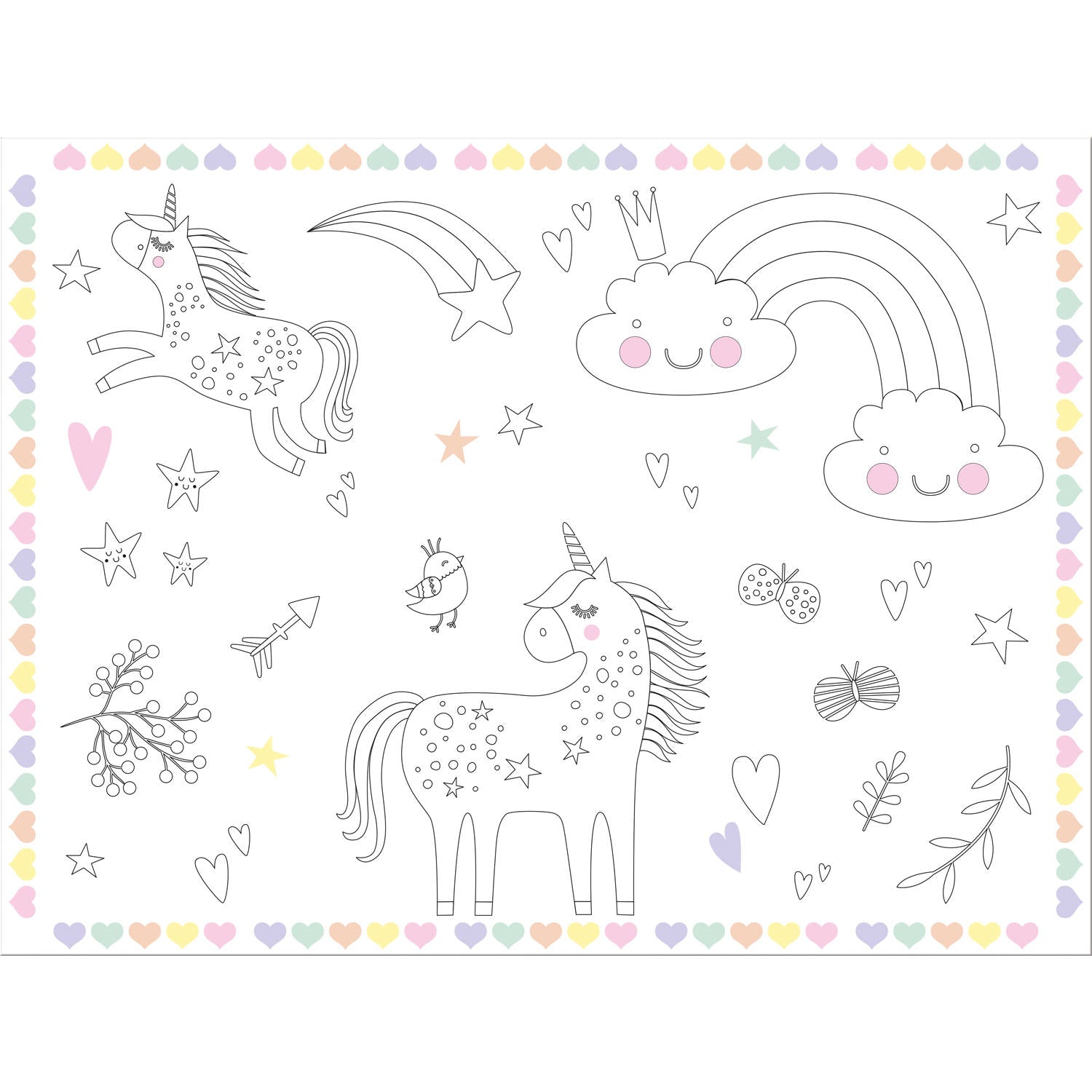 Planse de colorat tematica unicorn 6 bucăți