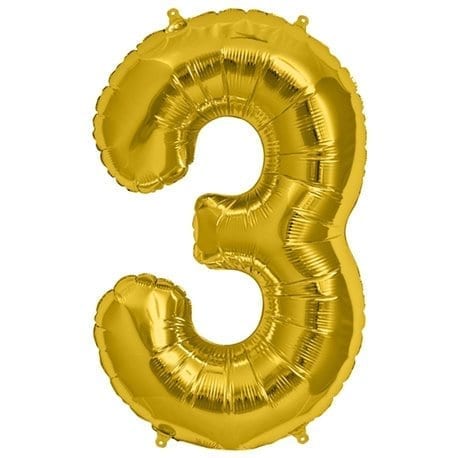 Balon folie cifra 3 auriu