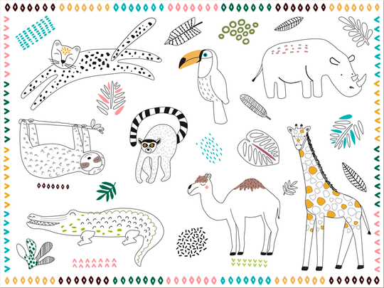 Coloring book with animals for kids