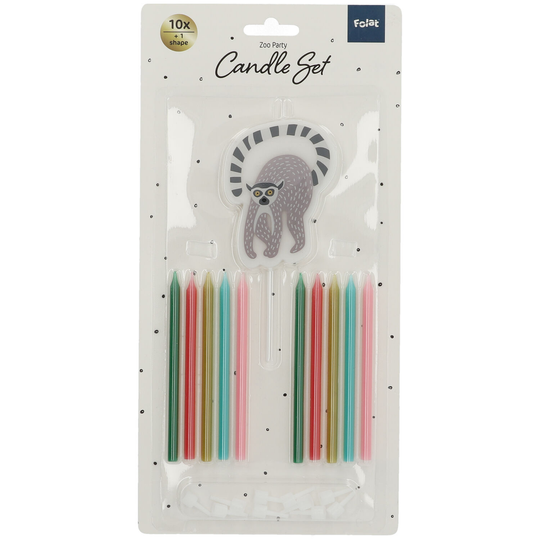Lumânări tort tematica Zoo - set 11 bucăți, 10 cm
