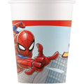 Spiderman cardboard cups, 200 ml, set of 8 pcs.