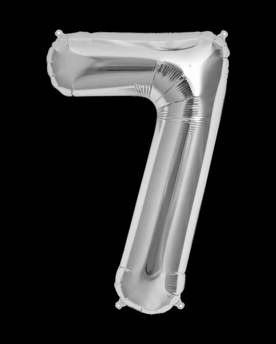 Foil balloon number 7 silver
