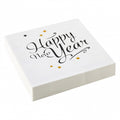 Servetele de petrecere alb cu auriu "Happy New Year" 20 bucati 33x33cm