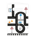 Gift bag with street and traffic signs pattern