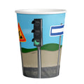 Party cups with traffic signs pattern
