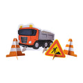 Table decoration with truck and traffic signs pattern