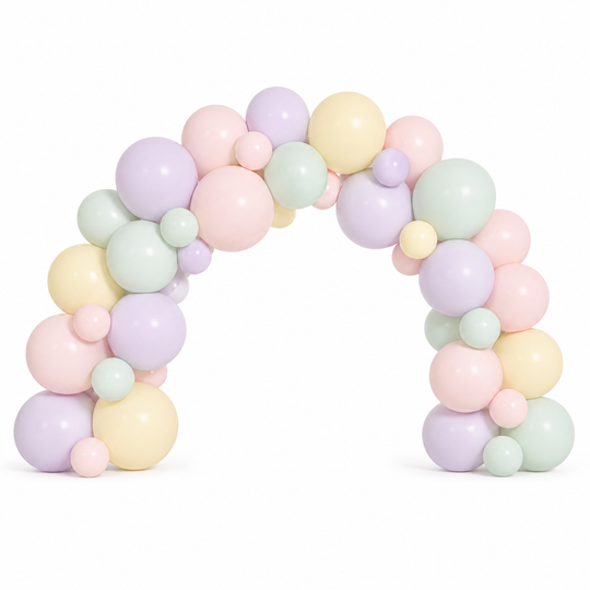 Kit arcadă baloane pastel – decor pentru petreceri acasă