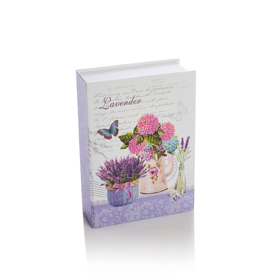 Cutie de cadou in forma de carte cu model de lavanda