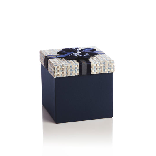 Cutie patrata cub albastra sau gri huge capac bej funda mare satin