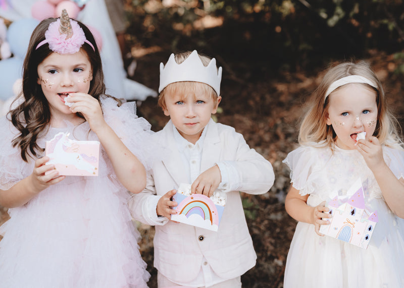Unicorn shaped snack boxes