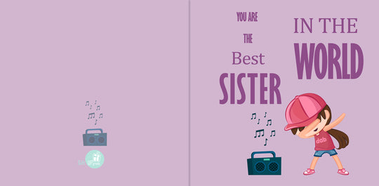 Felicitare Sora "the best sister in the world"