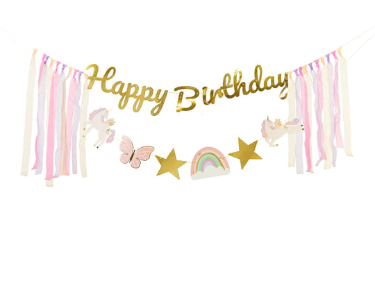 Ghirlanda Happy Birthday cu unicorni, 230x17.5cm