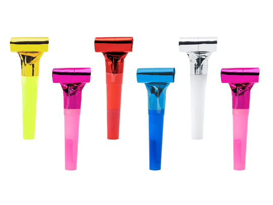 Party trumpets, mixed colors, set of 6 pcs.