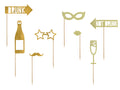 Accesorii foto „Let’s Celebrate”, auriu, set 8 buc.
