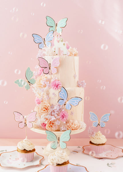 Butterfly shaped cake decoration