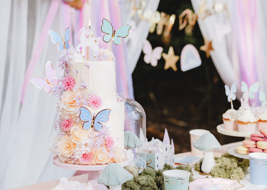 Butterfly shaped cake decoration