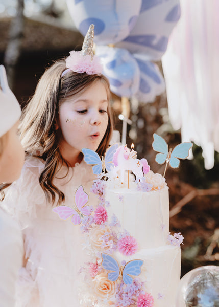 Butterfly shaped cake decoration