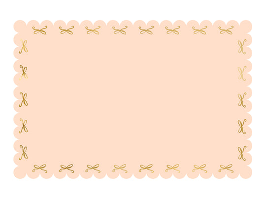 Pink tablecloth with golden bows