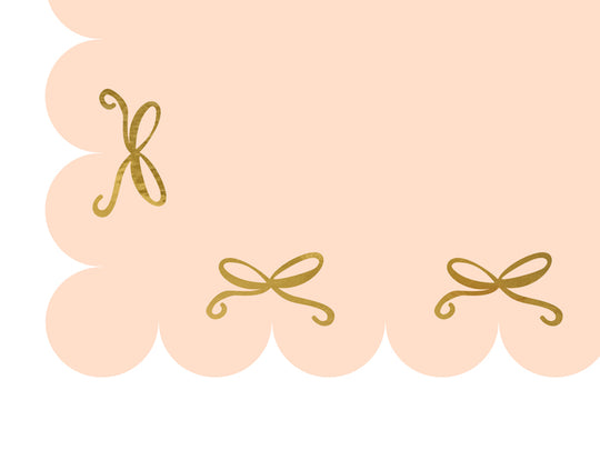 Pink tablecloth with golden bows
