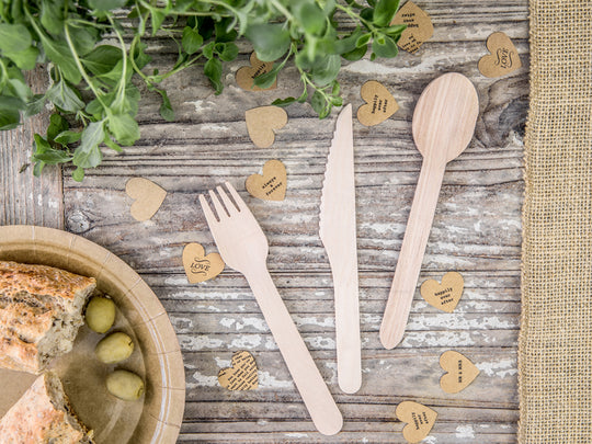 Simple wooden cutlery