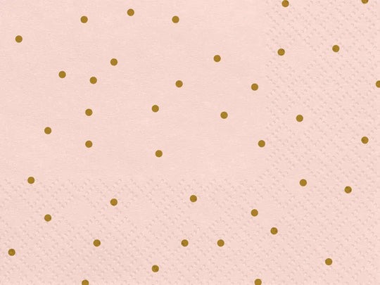 Servetele de petrecere roz cu buline, 33x33cm, 20 bucăți