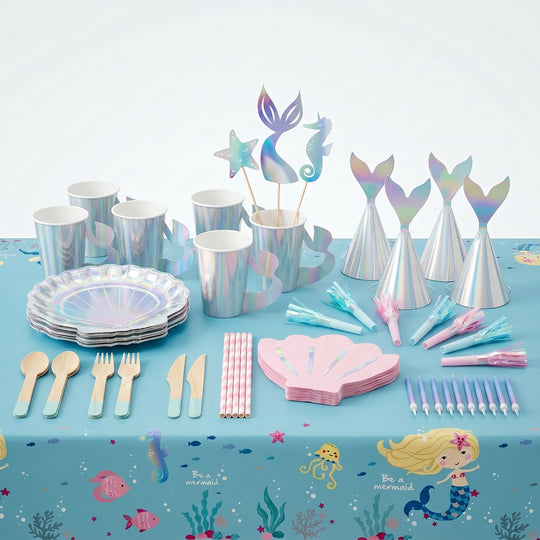 Kit masă petrecere sirena pentru 24 copii, decor complet pentru aniversare