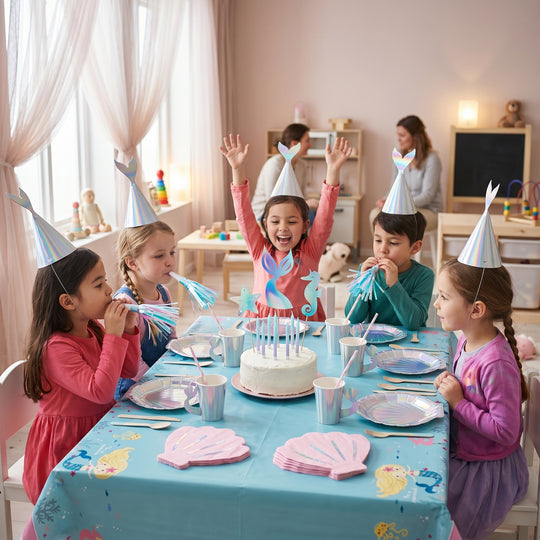Decor masă sirena amenajat pentru petrecere acasă sau la grădiniță