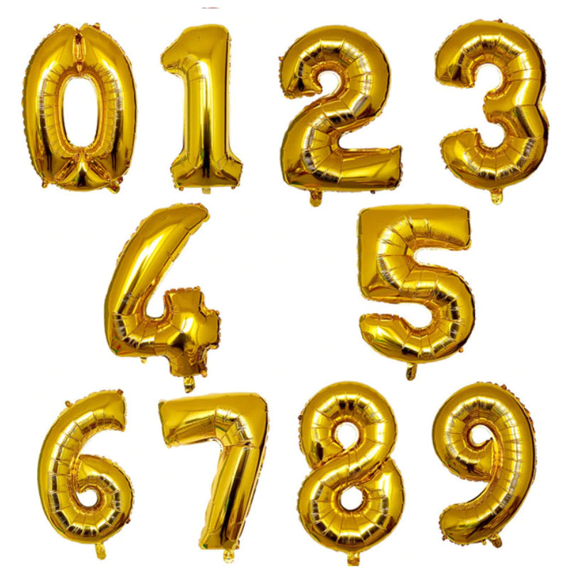 Foil balloon number 7 gold