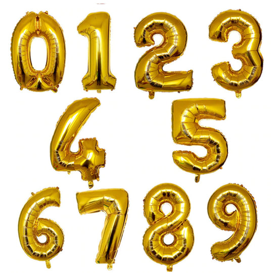 Foil balloon number 7 gold