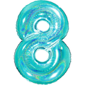 Balon heliu folie cifra 8 albastru