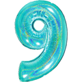 Balon heliu folie cifra 9 albastru