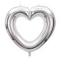 Foil balloon silver heart cutout