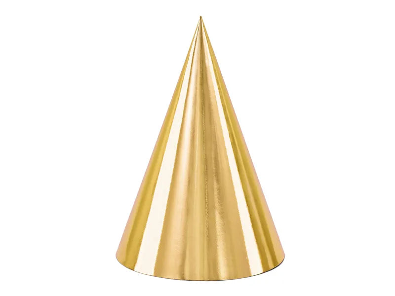 Coif auriu cu stelute albe 16cm 6 bucăți