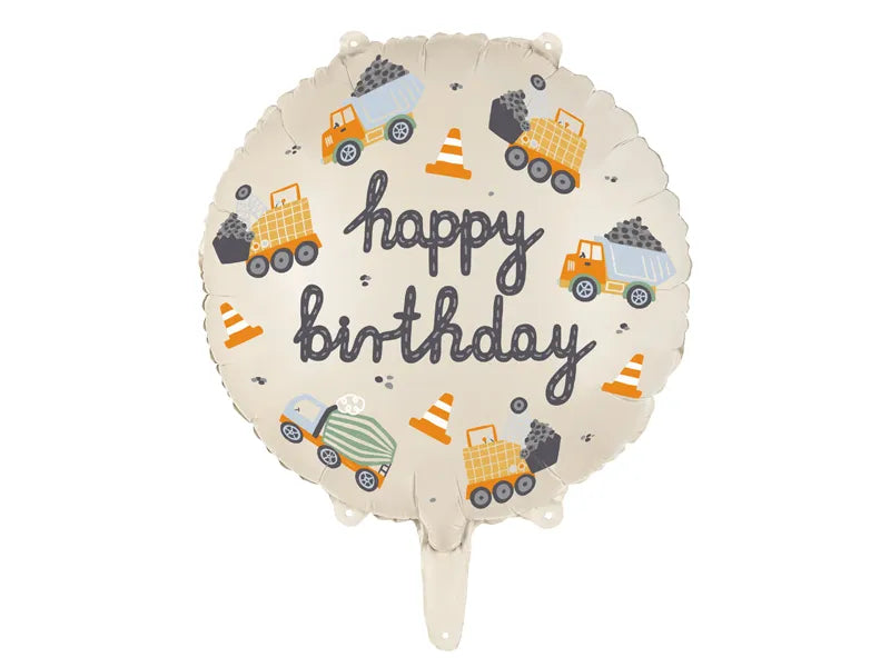 Balon folie rotund happy birthday cu mașinuțe 45cm